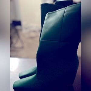 Size 11 green wedge heel boot narrow fit